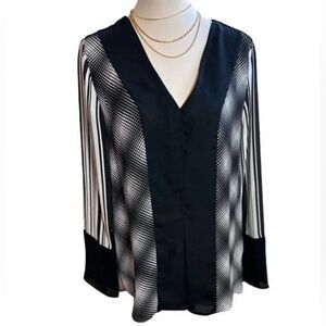 Michael Kors Blouse, Black & White,‎ Size M